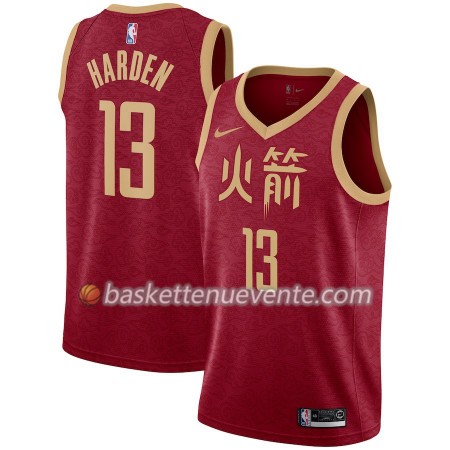 Maillot Basket Houston Rockets James Harden 13 2018-19 Nike City Edition Rouge Swingman - Homme